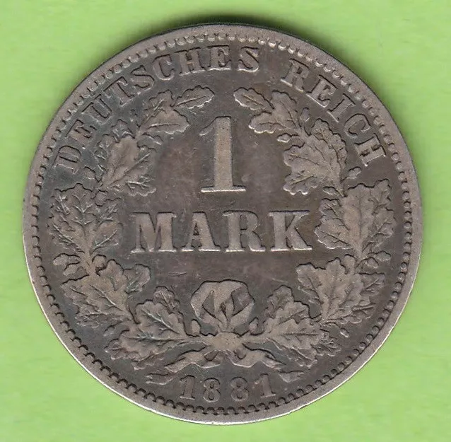 Kaiserreich 1 Mark 1881 J besserer Jahrgang nswleipzig