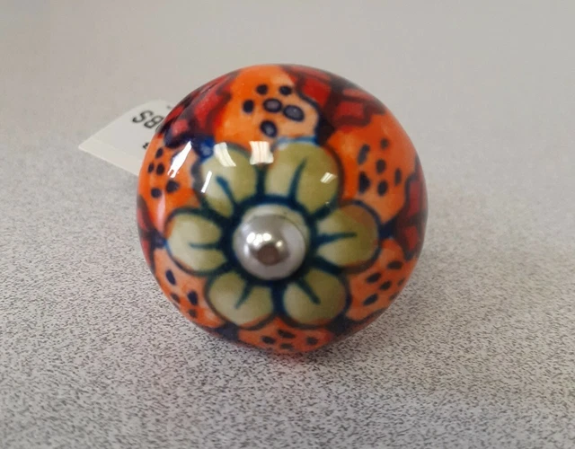 NEW Ceramic Cabinet Knobs Cupboard Drawer Pull Set of 8 Made in India