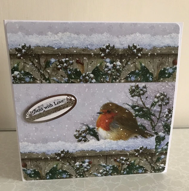 BRAND NEW HANDMADE Neighbour’s Robin /Snow Christmas Card With Verse ...