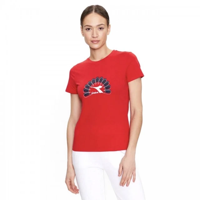 Diadora T-Shirt Maglia Donna Ragazza Graphic Sportiva Mezza Manica Corta Cotone