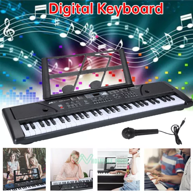 Teclado electrónico piano para niños tablador de 61 teclas musicales con micrófono