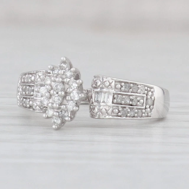 0.27ctw Marquise Diamant Haufen Verlobung Ring 10k Weißgold Größe 7