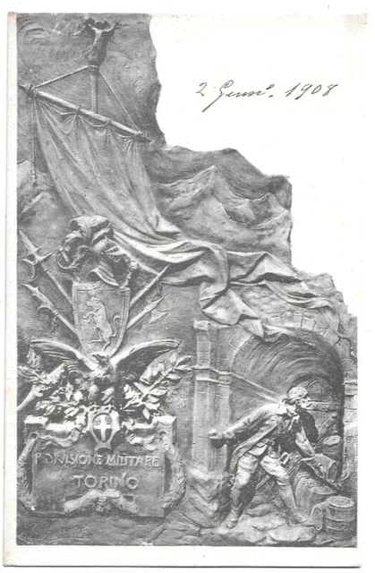 CARTOLINA DI TORINO ,I° DIVISIONE MILITARE TORINO  viaggiata 1908 - PERFETTA!