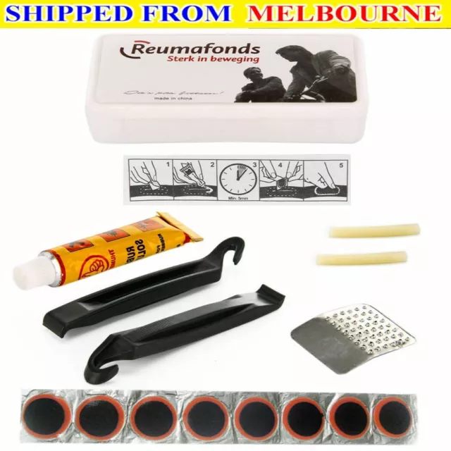 AU Bike Tyre Tire Tube Puncture Repair Tool Kit Bicycle Cycling Patches Glue Tyr