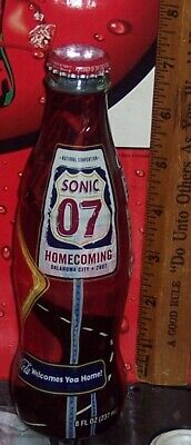 2007 Sonic Owners Convention Oklahoma City Ok  Wrappd 8Oz Glass Coca Cola Bottle