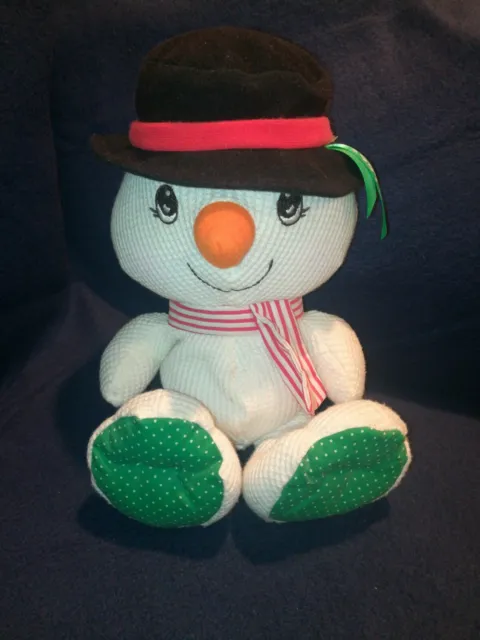 Vintage 1997 Fisher Price Snowman Plush White Thermal Waffle Christmas Lovey Toy