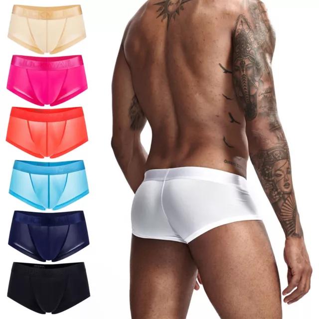 Herren Boxershort Trunks Unterwäsche Ice Silk Durchsichtige Sexy Unterhose Slip