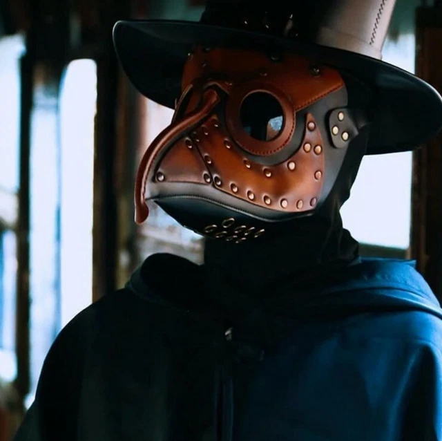Costume Mask Steampunk Plague Doctor with adjustable Headscarf Masquerade Party