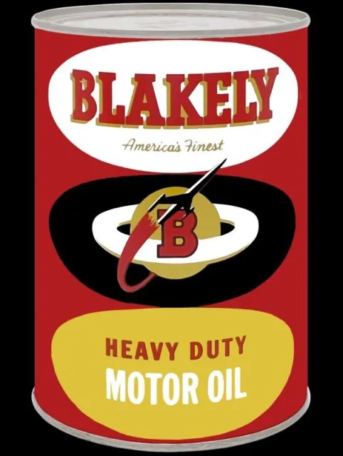 Blakely Heavy Duty Motor Oil DIECUT NEW 28" Tall Sign USA STEEL 6 lbs.
