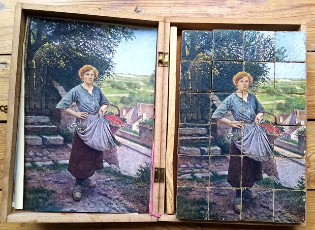 Jeu De Cubes Alphabétiques Anciens En Bois - France Circa 1900, Vintage à Restaurer