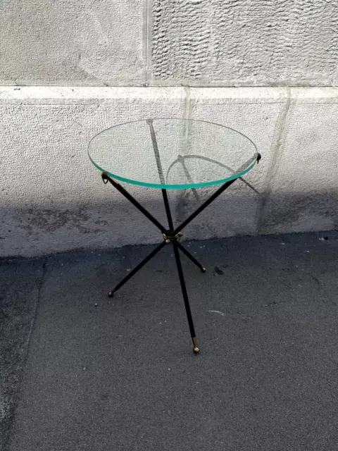 TAVOLINO 50s OTTONE E VETRO ITALIAN DESIGN BRASS GLASS COFFE TABLE