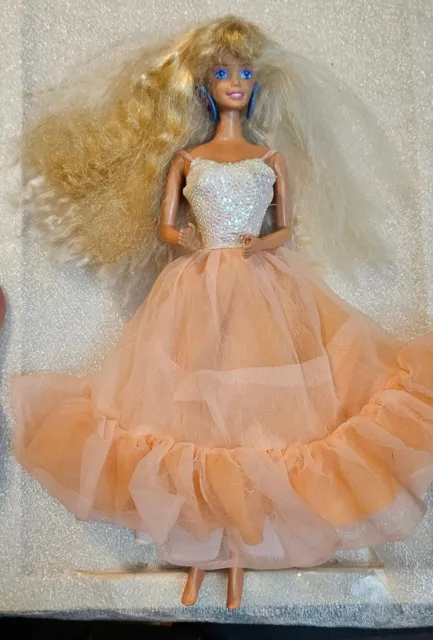 1966 Barbie Superstar Peaches 'n Cream Dress Wrong 2 Tone 90's Barbie Doll C372G