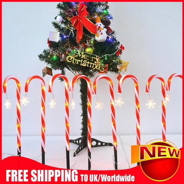 10/12 in 1 Christmas Candy Cane Lights with Shining Star for Holiday Party Decor