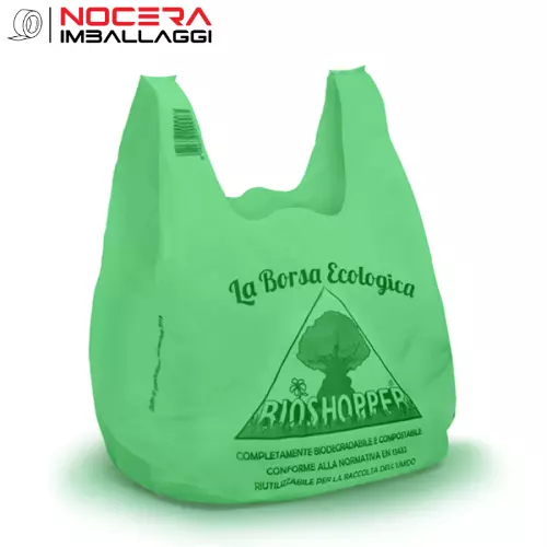 3Kg Shopper Di Plastica Bio Mini Verdi, 23X45, Buste Sacchetti Biodegradabili