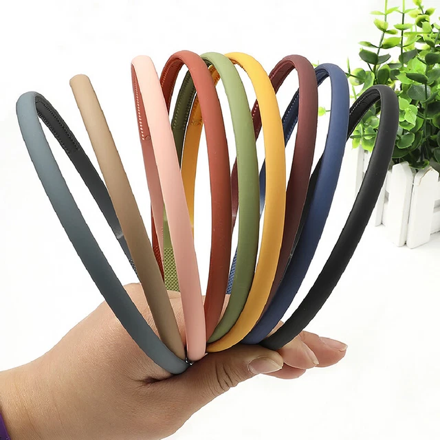Women Thin Head Hoop Plastic Hairband Solid Headband Hair Accessories Headwear
