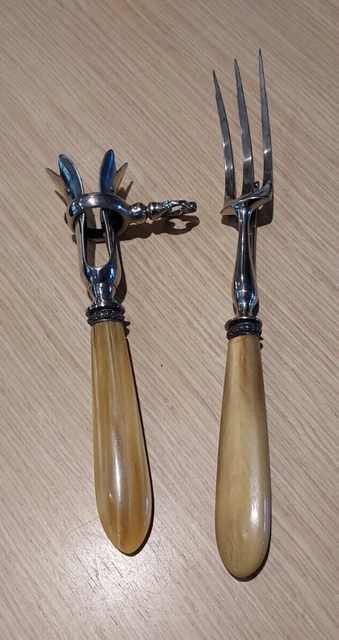 Service à Découper Le Gigot - Couteau Et Fourchette - Ancien - Sans Marque