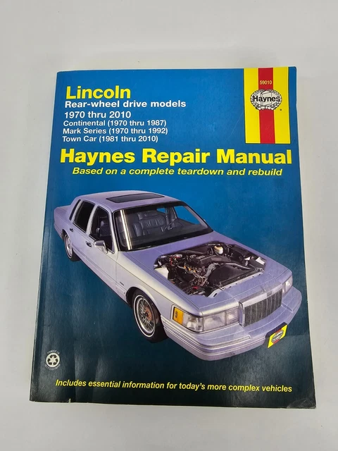 Haynes 59010 LINCOLN Rear-wheel drive models  1970 thru 2010 Repair Manual