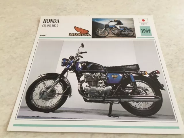 Carte moto Honda CB 450 Mk2 1969 CB450 collection atlas motorcycle Japon