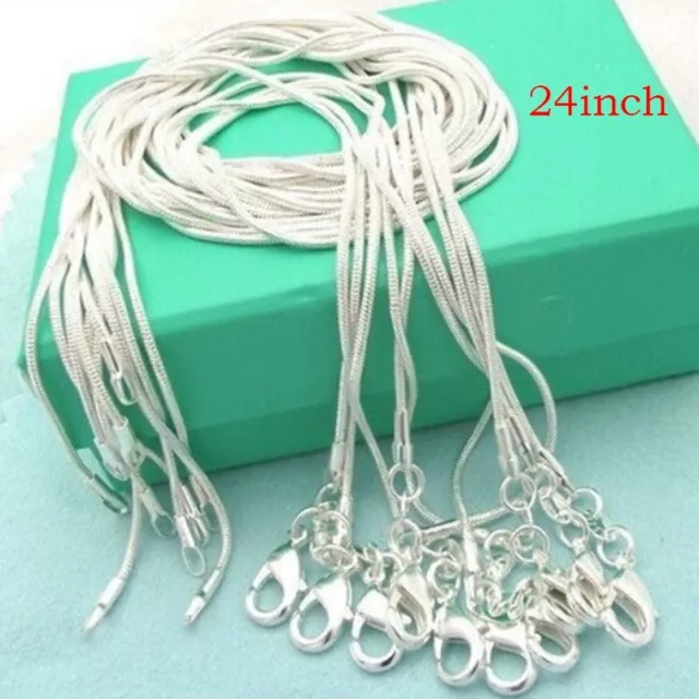 1pc/5pcs 925 Silver Snake Chain Necklace For Pendant Women Men Jewelry Wholesale