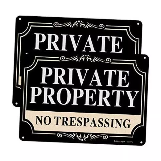 2 Pack No Trespassing Signs Private Property,10x7 Inch 10x7 inches - 2 Pack