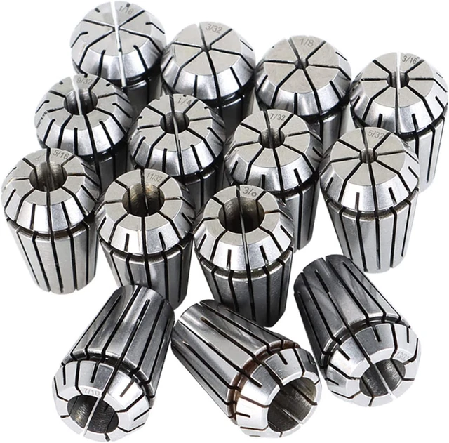14Pcs Carbon Steel ER20 Spring Collet Set 1/16 - 1/2 Inch Fit for CNC Milling La