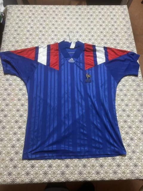 Maglia Calcio Francia Anni 80 90 Adidas No Numero Rara Vintage Taglia XL
