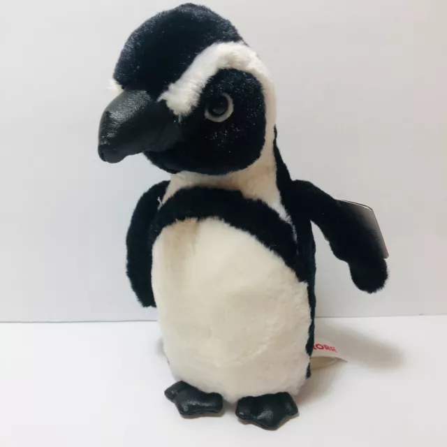 8" AFRICAN BLACK FOOTED PENGUIN Bean Stuffed Plush Animal by Aurora NWT