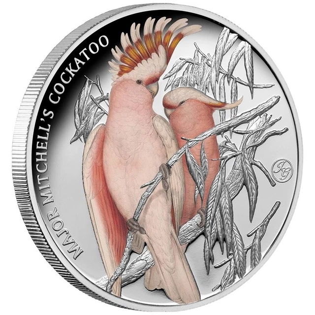 Silbermünze Major Mitchell Kakadu John Gould Privy Mark 2023 - Niue - 1 Oz PP