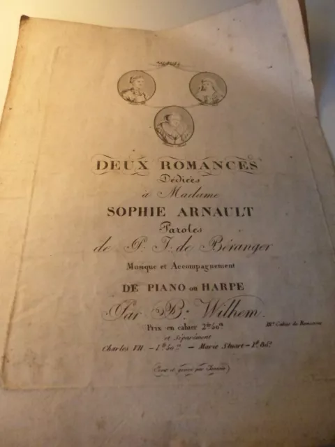 P.J BERNAGER - Partition pour piano ou Harpe - Charles VII et Agnés SOREL.