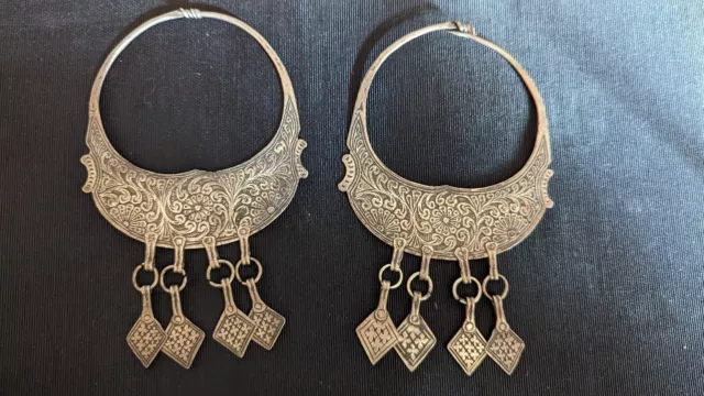 Antique Berber Earrings - Khamsa, South Morocco