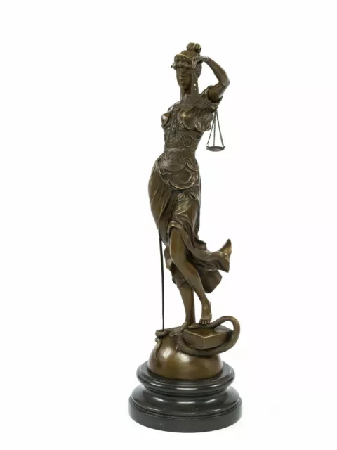 Lady justice bronze sculpture fairness law symbol antique style statue - xl 63cm 3