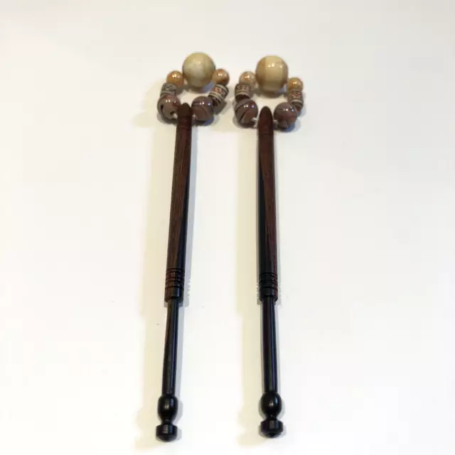 lace bobbins Wood Pair Marjory Carter Style Spliced Style By Richard Gravestock