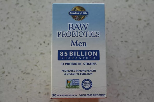 Garden Life RAW Probiotics Men 90 Veggie Caps Gluten-Free No Artificial 09/2023