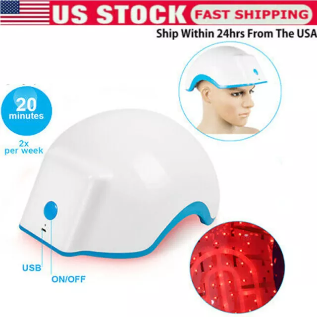 Hair Loss Therapy Growth Helmet Regrowth Cap Laser Treatment Alopecia Machine US