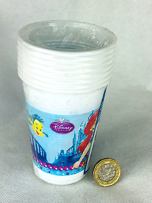 Tazas de plástico fiesta sirenita Disney nuevas 8 piezas 200 ml