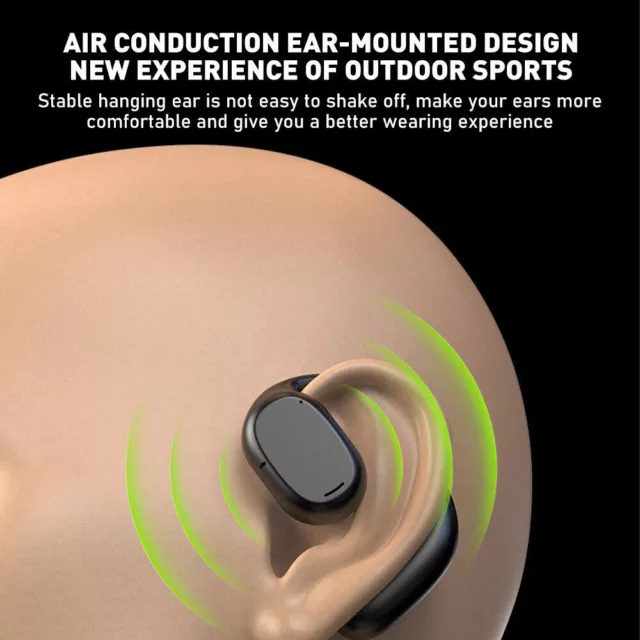 EAR BONE CONDUCTION Earring Type Sports Clip Ear Wireless Bluetooth ...