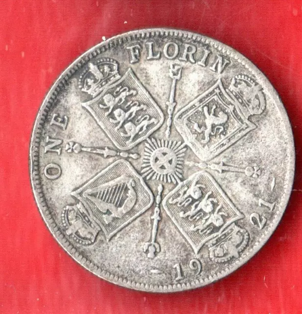 Great Britain1 Florin 1921 Silver