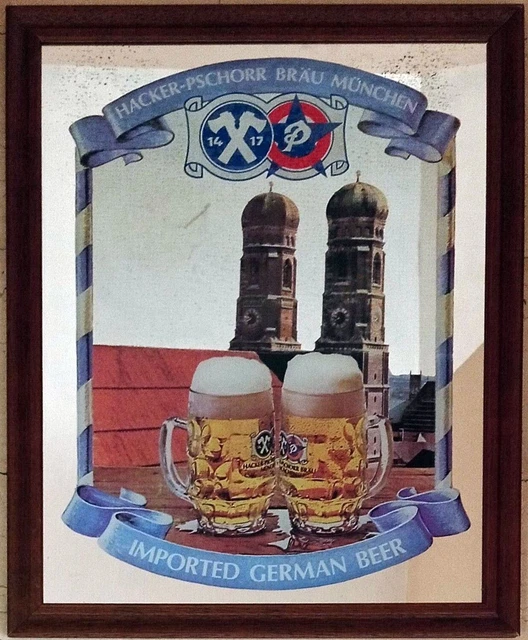 HACKER PSCHORR BRAU MUNCHEN Beer Advertising vintage   Mirror