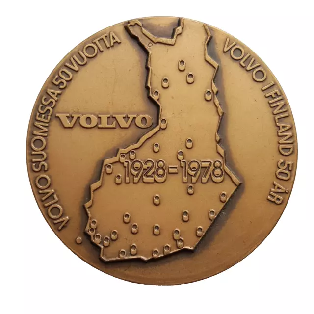 Finland - bronze art medal "Volvo in Finland 50 y." 70 mm, 231 gr