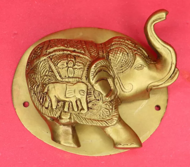 Elephant Shape Victorian Style Handcrafted Brass Door Knocker Home Decor Figure