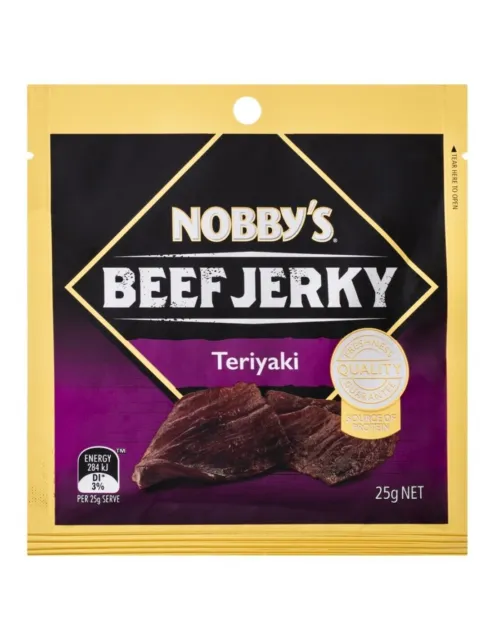 Nobby Beef Jerky Teriyaki 25g x 12, perfect snack to nibble on