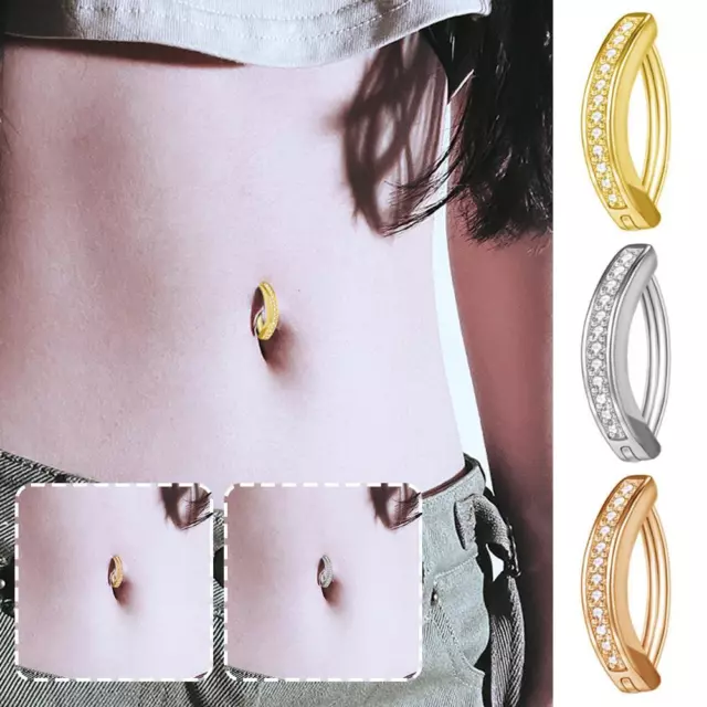 Navel Clicker Heart Butterfly Shape Belly Button Ring Body Belly Piercing Ring/