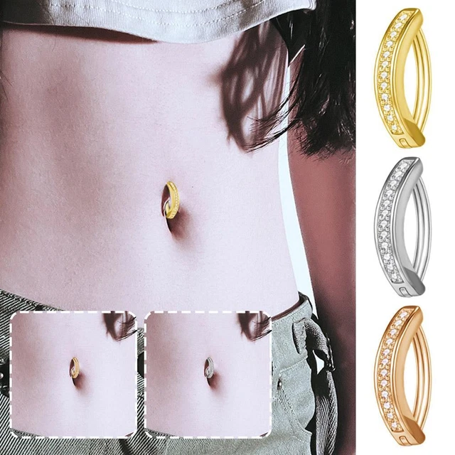 Navel Clicker Heart Butterfly Shape Belly Button Ring Body Belly Piercing Ring/