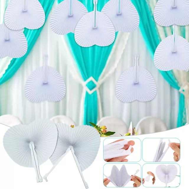 12PCS White Folding Fan Blank Fan Festival Hand Fans Home DIY Party Gift Decor