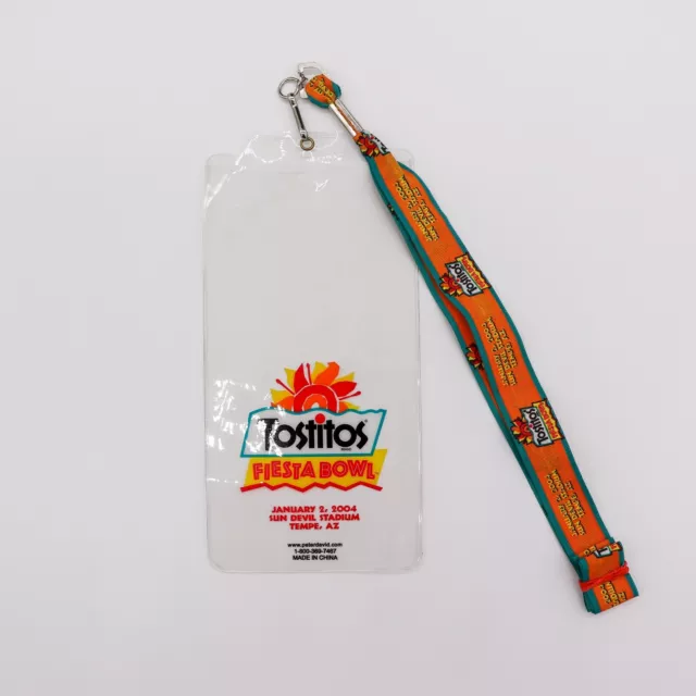 2004 Fiesta Bowl Lanyard + Plastic Ticket Holder