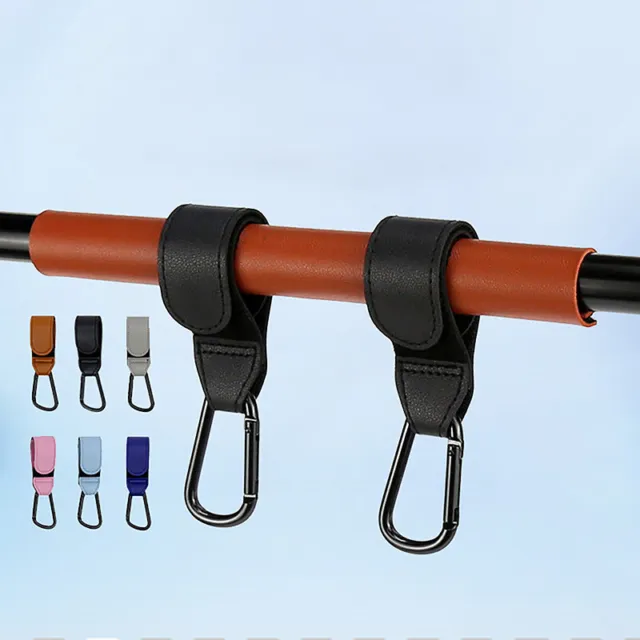 1pc PU Leather Baby Bag Stroller Hook Pram Rotate 360 Degree Rotatable Pram H PF