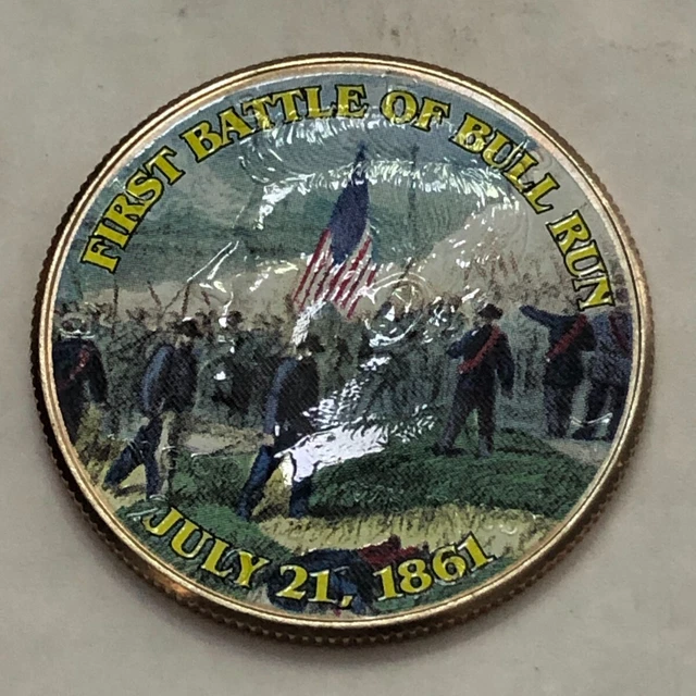 Colorized Kennedy half dollar. CIVIL WAR. FIRST BATTLE OF BULL RUN JULY 1861 #74