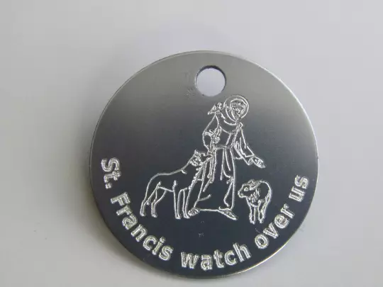 St Francis Of Assisi Dog Tag Patron Saint Of Animals Personalised Pet Id Tag