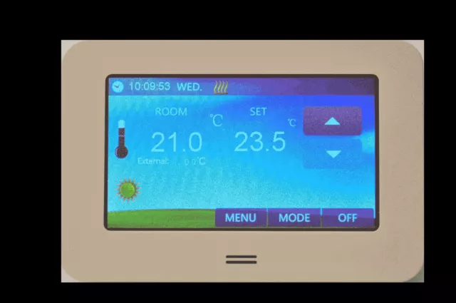 Digital Raumthermostat LCD Color Touchscreen 4,3 inch  Uhrenthermostat