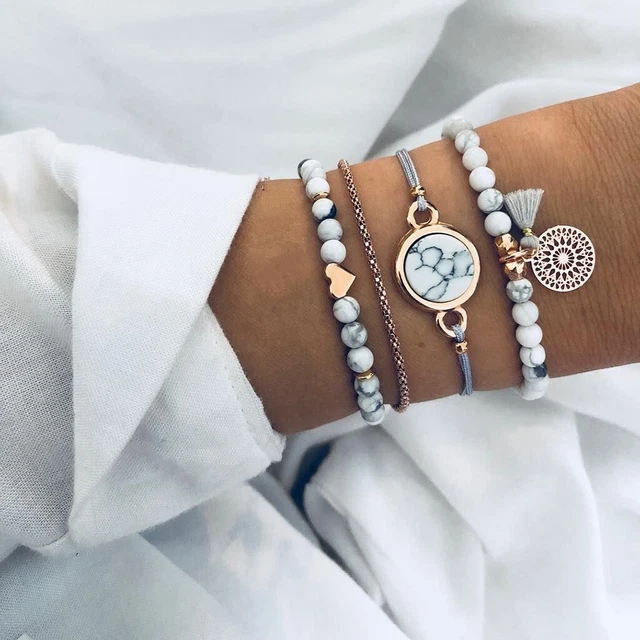Joyería Mujer De Bohemia Pulseras de cuero para mujer